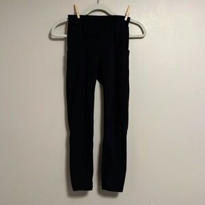LULULEMON Time To Sweat Crop Legging Black Size 2 With Side Pockets‎